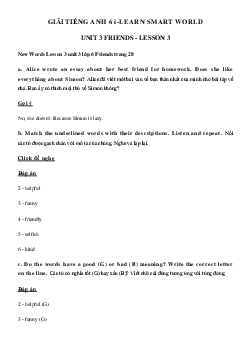 Tiếng Anh lớp 6 Unit 3 lesson 3 - Smart World