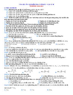 Tài liệu ôn tập Vật lí 10 học kỳ 1 năm 2022-2023 có trắc nghiệm và tự luận