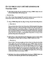 Ôn tập pháp luật chủ thể kinh doanh | Trường Đại học Kinh tế – Luật, Đại học Quốc gia Thành phố Hồ Chí Minh