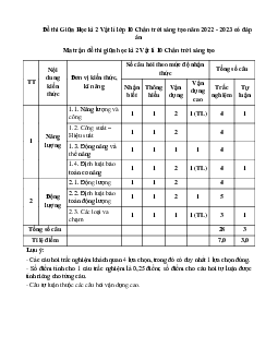 Đề thi giữa học kì 2 môn Vật lý 10 Chân trời sáng tạo năm học 2022 - 2023
