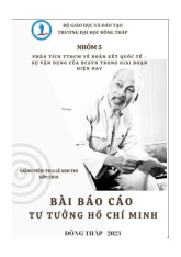 Bài báo cáo nhóm – Phân tích Tư tưởng Hồ Chí Minh về đoàn kết quốc tế môn Tư tưởng Hồ Chí Minh | Đại học Đồng Tháp
