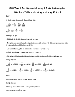 Giải Toán lớp 7 Bài tập cuối chương 2 | Chân trời sáng tạo