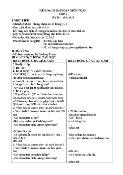 Giáo án Toán 1 - Tuần 2 | sách Cùng học để phát triển năng lực
