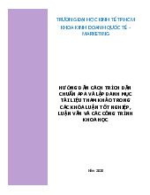 Hướng dẫn cách trích dẫn tài liệu tham khảo theo chuẩn APA môn Kinh doanh quốc tế - Marketing | Đại học Kinh tế Thành phố Hồ Chí Minh