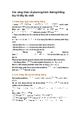 Các công thức về phương trình đường thẳng lớp 10 đầy đủ nhất