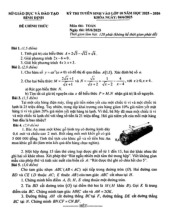 Đề tuyển sinh lớp 10 môn Toán năm 2025 – 2026 sở GD&ĐT Bình Định