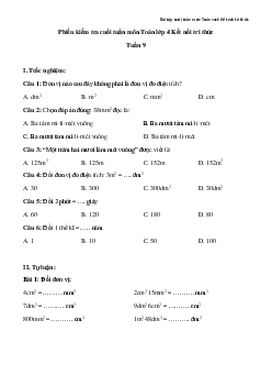 Bài tập cuối tuần Toán lớp 4 Kết nối tri thức - Tuần 9 (Nâng cao)