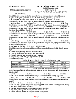 Đề thi thử THPT Quốc gia năm 2023 môn Địa Lí trường THPT Hàn Thuyên lần 2 (có đáp án)