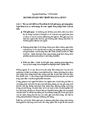 Bài thi giữa kì môn triết học - Môn triết học | Học viện Phụ nữ Việt Nam