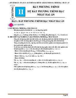 Chuyên đề bất phương trình và hệ bất phương trình bậc nhất hai ẩn Toán 10 CTST