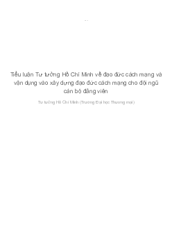 Mẫu Tiểu luận Tư tưởng Hồ Chí Minh về đạo đức