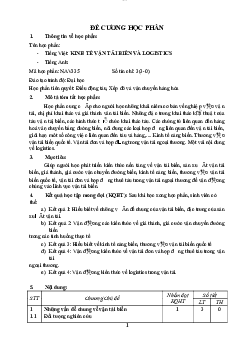 Đề cương kinh tế vận tải & logistics | Trường Đại học Giao thông Vận Tải