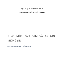 Bài giảng: nhập môn bảo đảm và an ninh thông tin