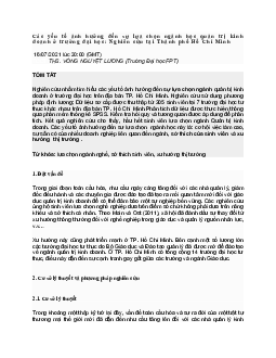 Các yếu tố ảnh hưởng đến sự lựa chọn ngành học quản trị kinh doanh ở trường đại học