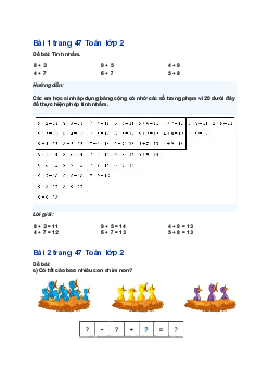 Giải SGK Toán lớp 2 bài 13: Bảng cộng| Chân trời sáng tạo