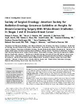 Society of Surgical Oncologye - American Society for Radiation Oncology Consensus Guideline on Margins for Breast-Conserving Surgery With Whole-Breast Irradiationin Stages I and II Invasive Breast Cancer