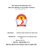 Tiểu luận học phần phương pháp nghiên cứu khoa học | Học viện Hành chính Quốc gia