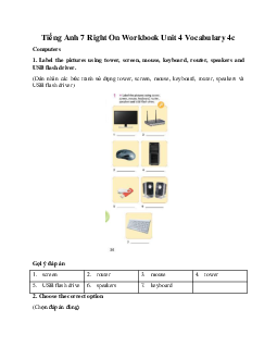 Tiếng Anh 7 Right On Workbook Unit 4 Vocabulary 4c