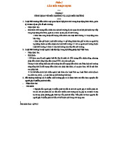 LMT- BÀI TẬP LUẬT MÔI TRƯỜNG - Câu hỏi nhận định và đáp án