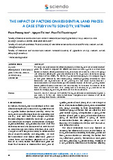 Factors Influencing Residential Land Prices: A Case Study in Tu Son City, VN Môn Thị trường và giá cả | Trường Học Viện nông nghiệp Việt Nam