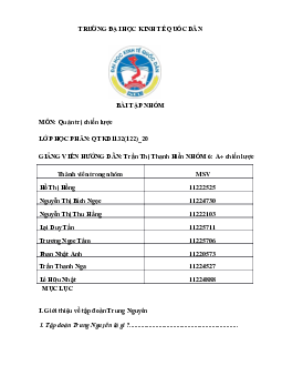 Tìm hiểu về tập đoàn Trung Nguyên môn Quản trị chiến lược | Trường Đại học Kinh tế Quốc dân