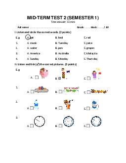 Đề thi giữa học kì 1 môn Tiếng Anh 4 năm 2023 - 2024 | Global Succuss đề 2