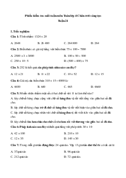 Bài tập cuối tuần Toán lớp 4 Chân trời sáng tạo - Tuần 21
