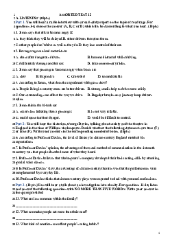 Đề luyện Đội tuyển dự thi học sinh giỏi Quốc gia THPT (có đáp án) - Assorted Test 12
