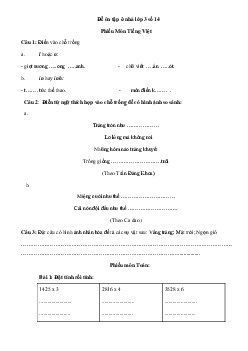 Đề ôn tập ở nhà lớp 3 số 14 - (Ngày 17/3)