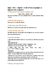 MgO + HCl → MgCl2 + H2O | Phản ứng MgO ra MgCl2 | HCl ra MgCl2