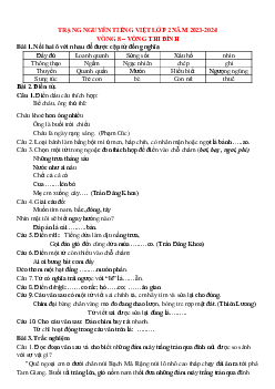 Đề thi Trạng nguyên Tiếng Việt lớp 2 năm 2023 - 2024 Vòng thi Đình