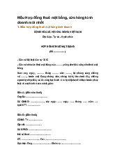 Mẫu Hợp đồng thuê mặt bằng, cửa hàng kinh doanh mới nhất