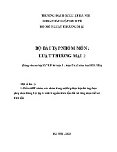 BÀI TẬP NHÓM MÔN: LUẬT THƯƠNG MẠI 2 |