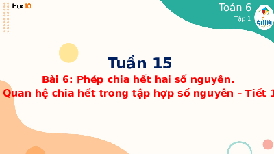 Giáo án điện tử Toán 6 Bài 6 Cánh diều: Phép chia hết hai số nguyên