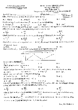 Đề kiểm tra định kỳ Toán 12 lần 1 năm 2018 – 2019 sở GD và ĐT Bắc Ninh