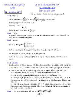 Đề Toán tuyển sinh vào lớp 10 THPT 2018 – 2019 sở GD và ĐT Hà Nội