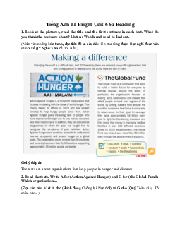 Giải Tiếng Anh 11 Unit 6 6a Reading | Bright