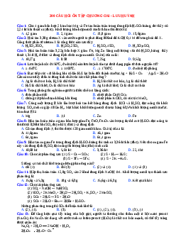 TOP 200 câu trắc nghiệm ôn tập chương Oxi-lưu huỳnh