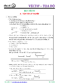 Phân dạng và bài tập chuyên đề vector – tọa độ – Trần Quốc Nghĩa