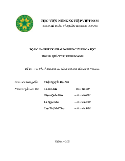 Tìm hiểu về hoạt động xúc tiến du lịch cộng đồng ở  tỉnh Hà Giang | Báo cáo môn Phương pháp nghiên cứu khoa học trong kinh doanh