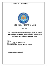 Phân tích và lấy ví dụ minh họa về sự lựa chọn đầu vào tối ưu để: tối thiểu hóa chi phí khi sản xuất một mức sản lượng nhất định | Bài thảo luận kinh tế vi mô