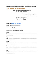 Mẫu hợp đồng đào tạo nghề, học việc mới nhất