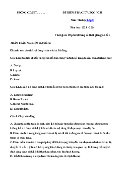 Đề thi giữa học kì 2 môn Tin học 8 năm 2023 - 2024 sách Cánh diều