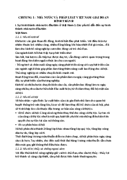 Chương 1 : Nhà nước và pháp luật việt nam giai đoạn hình thành học phần Luật hiến pháp