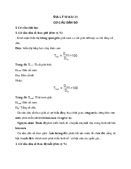 Tóm tắt lý thuyết Địa lý 10 bài 23