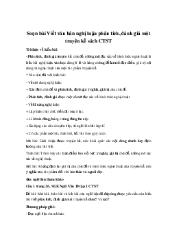 Soạn bài Viết văn bản nghị luận phân tích, đánh giá một truyện kể sách Chân trời sáng tạo