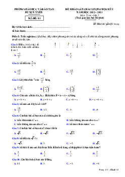 Đề học kỳ 1 Toán 7 năm 2022 – 2023 phòng GD&ĐT Ý Yên – Nam Định