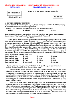 Đề thi HK2 Tiếng Anh 10 Sở GD Quảng Nam 2019-2020 (có đáp án)