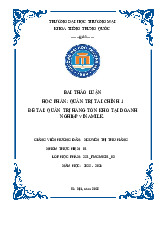 Quản trị hàng tồn kho tại doanh nghiệp Vinamilk | Bài thảo luận quản trị tài chính