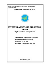 Kiểm toán môi trường - Báo cáo tài chính | Đại học Thái Nguyên